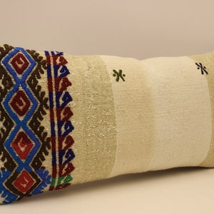 Cuscino fatto a mano Copertina 12x24 in 30x60 cm Boho Lumbar Turcheise Giallo, Verde Flaming Cuscino da letto Vintage Kilim Cuscino Divano 4oaf-1050