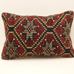 Cuscino Kilim etnico, cuscino kilim turco 16x24, kilim vintage, cuscino di tiro, cuscino tribale Boho, copertura del cuscino kilim, decorazioni per la casa 4kaf-744