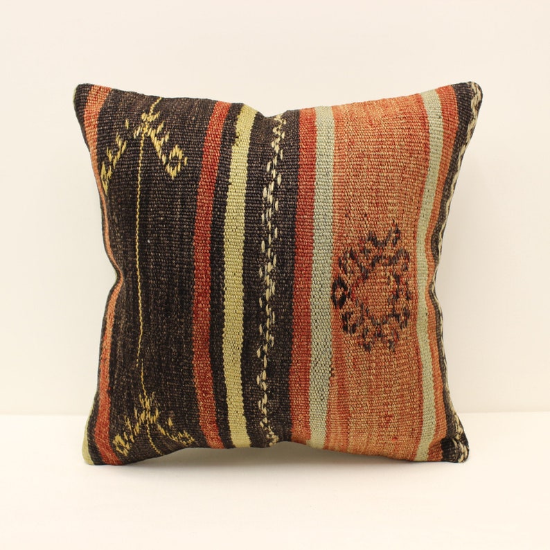 Turkish Kilim Pillow Cover 18x18 in 45x45 cm Throw Pillow Case Decorative Pillow Mudcloth Pillow Bho Cushion 4kbf-1652