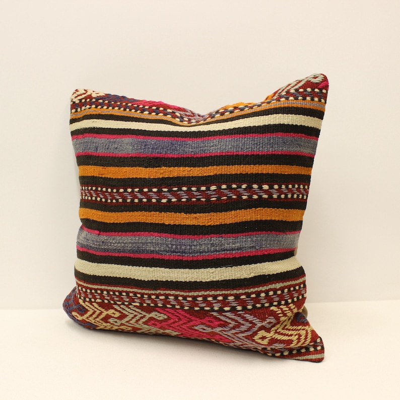 Turkish Kilim Pillow Covers 20x20 inches 50x50 cm Bolster Pillow Handmade Rug Pillow Case Throw Pillow 4ef-839
