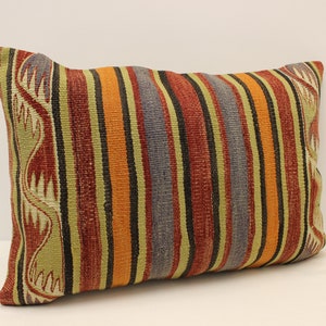 Cuscino kilim etnico, cuscino kilim turco 16x24, kilim vintage, cuscino da lancio, cuscino tribale Boho, copertura del cuscino Kilim, arredamento per la casa 4kaf-514