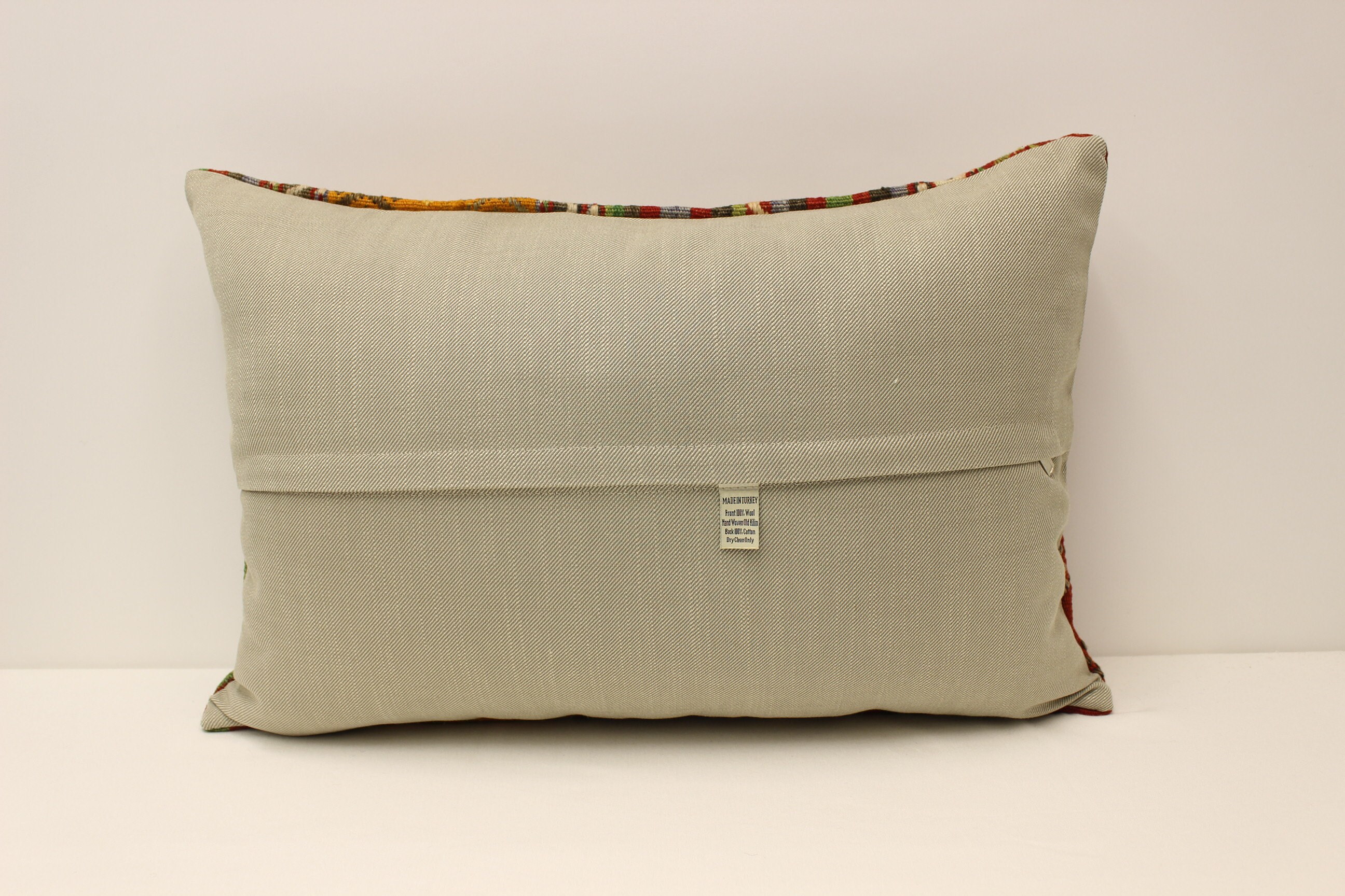 クッションカバー キリム ウール トルコ トルコキリムランバーピローカバー：エスニックウールスローピロー、16