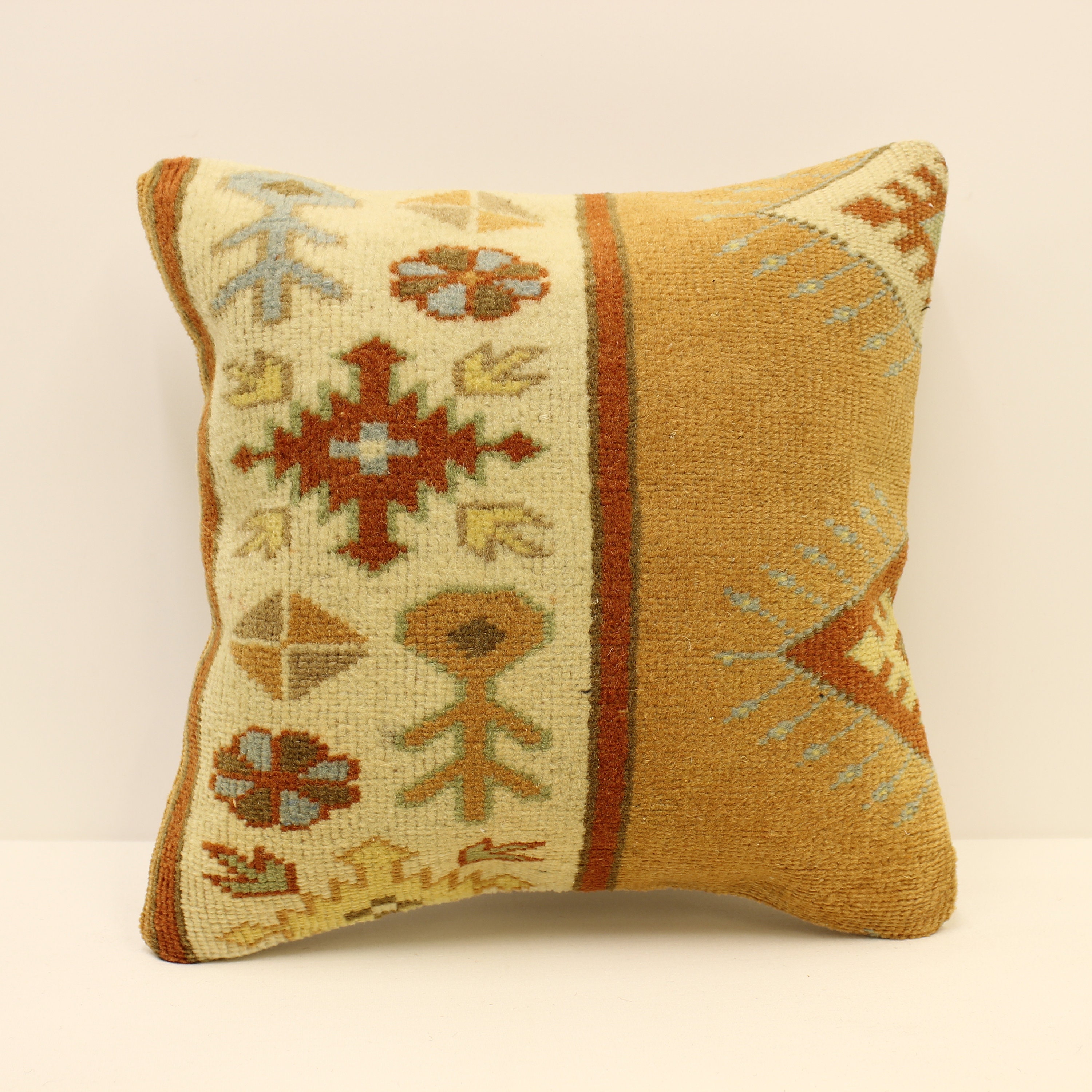 クッションカバー 16 x 16 インチ 40 x 40 cm トルコ キリム ラグ