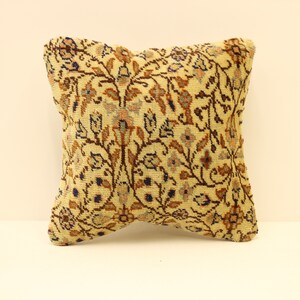 Handwoven Kilim Pillow Cover, Bohemian Kilim Pillow,Traditional Vintage Pillow Cover,Rust Lumbar Pillow,12x12 Turkish Lumbar Pillow 4of-1280