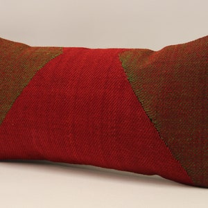 Funda de almohada de 10x20 Kilim, funda de almohada de lanzamiento boho, almohada lumbar turca, funda de almohada de lana, funda de almohada Kilim, funda de almohada decorativa 4yef-465