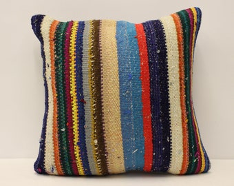 Bolster Pillow Sofa Pillow 16x16 in 40x40 cm Bohemian Pillow Vintage Pillow Kilim Cushion Bedding Pillow 4kf-688