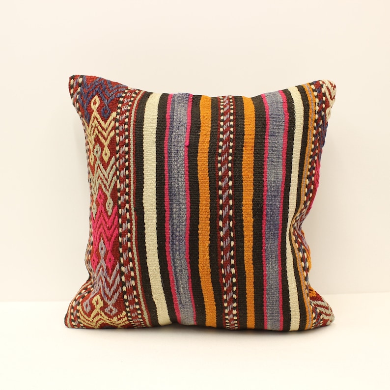 Turkish Kilim Pillow Covers 20x20 inches 50x50 cm Bolster Pillow Handmade Rug Pillow Case Throw Pillow 4ef-839