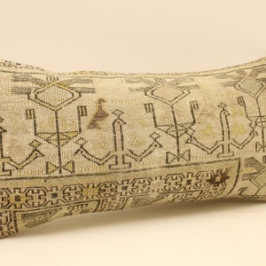 Cuscino decorativo, cuscino kilim turco 12x24, cuscino Boho Kilim, cuscino tribale Boho, lombare Kilim fatto a mano, cuscino divano 4oaf-1976