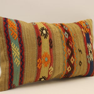 Fodera per cuscino fatta a mano, 12x20 in 30x50 cm, Grigio nero lombare, Cuscino Boho bolster fiammeggiante, Divano vintage Kilim Cuscino Tribal, 4oef-1506