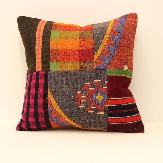 Buy Patchwork Retro Cushions, Kilim Pillow 18x18 Boho Turkish
