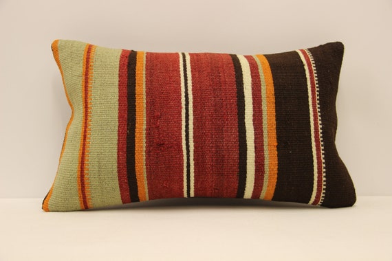 Lumbar pillow 12x20 in 20x50 cm Turkish Size Kilim Lumbar Pillow 12x47 inches