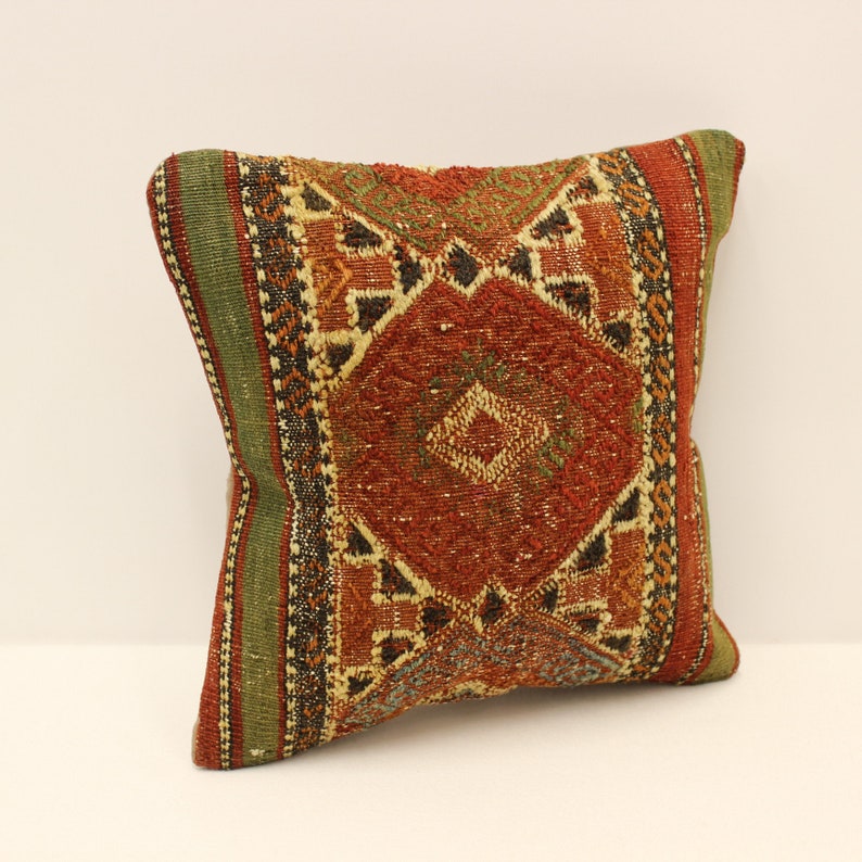 Throw Pillow Cover 12x12 inches 30x30 cm Handmade Cushion Boho Flaming Bedding Pillow Vintage Kilim Cushion Sofa Kissen 4of-902