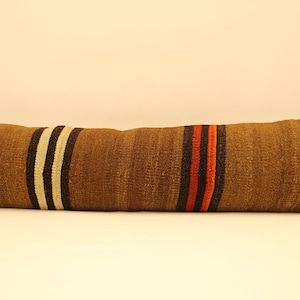 King Size Pillows, 12x48 in, Vintage Long lumbar Cushion Cover, Geometric Bedding Lumbar Cushion,Throw Cushion Cover,Brown Pillows 4oyf-1308