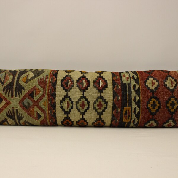 King size kilim pillow cover, 12x48 inches (30x120 cm) Bedding lumbar decorative Kilim pillow cushion, 4oyf-450