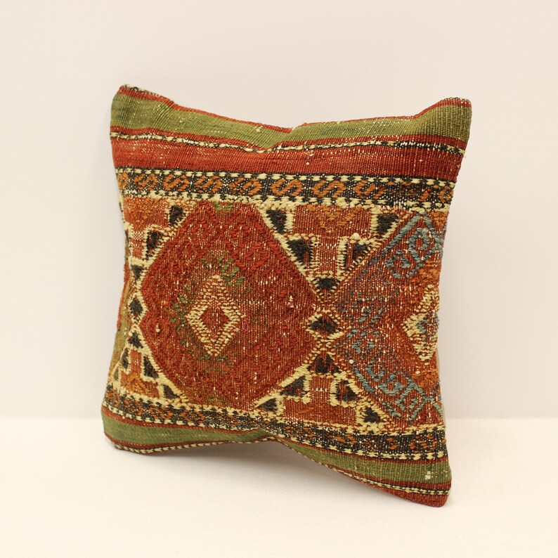 Throw Pillow Cover 12x12 inches 30x30 cm Handmade Cushion Boho Flaming Bedding Pillow Vintage Kilim Cushion Sofa Kissen 4of-902