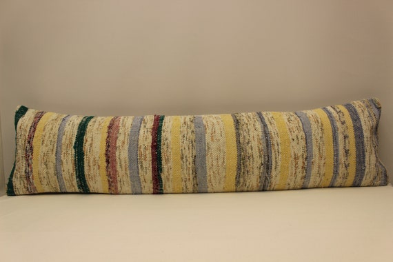 Extralanges Kissen, 12x47 30x120 cm Türkischer Kelim Kissenbezug Lumbar Flaming Bettwäsche Kissen PolsterUng länglich Home Decor Blau, Beige, 4oyf-899