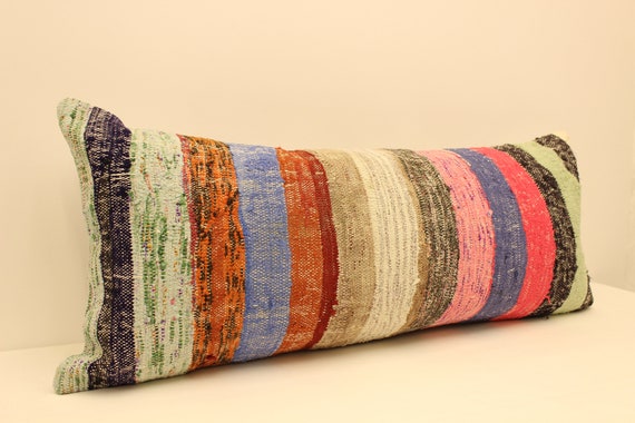 16x36 en funda de cojin King size 40x90 cm Almohada de cama Funda de cojin largo a rayas Cojin para cama blanco rojo Almohadas lumbares KD 55 Etsy Espana