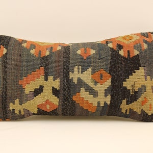 Cuscino etnico Kilim, 8x16 cuscino, cuscino decorativo, copertura cuscino Kilim, cuscino Boho tappeto, fatto a mano Kilim lombare 4ykf-449