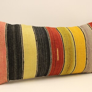 Cuscino Kilim vintage, cuscino kilim turco 12x24, cuscino kilim etnico, cuscino decorativo, lombare Boho Kilim, copertura del cuscino 4oaf-1081