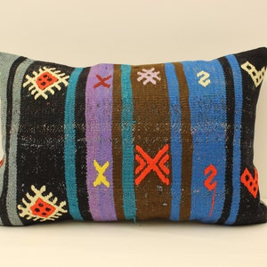 Cuscino Kilim etnico, cuscino Kilim turco 16x24, Kilim vintage, cuscino di tiro, cuscino tribale Boho, cuscino Kilim, Home Decor 4kaf-977