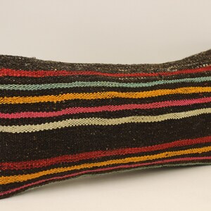 Almohada decorativa, Funda de almohada de 10x20, Almohada Boho Kilim, Almohada Kilim turca tejida a mano, Almohada de sofá, Funda de cojín 4yef-1000