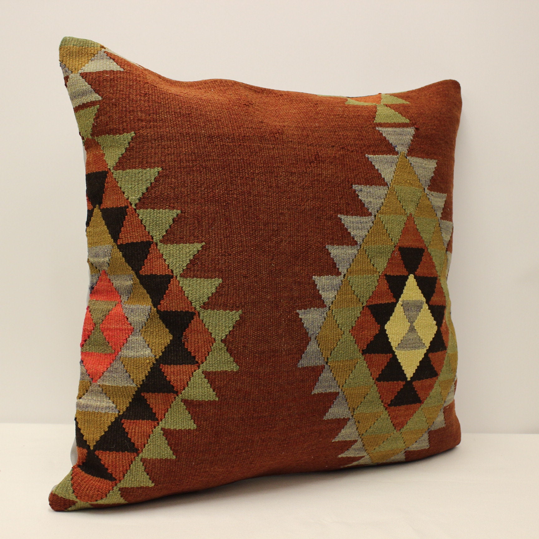 Almohada Boho Kilim Funda de almohada 24x24 Almohada de | Etsy