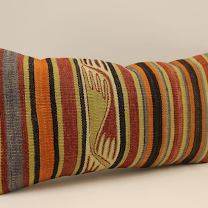 Cuscino fatto a mano Copertina 12x24 in 30x60 cm Boho Lumbar Turcheise Giallo, Verde Flaming Cuscino da letto Vintage Kilim Cuscino Divano 4oaf-1109