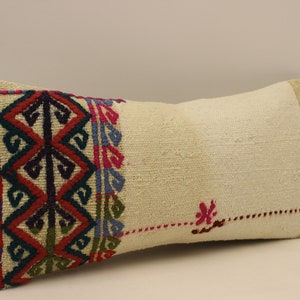 Fodera per cuscino vintage, 10x20 in 25x50 cm, Cuscino lombare marrone nero blu fiammeggiante, Cuscino Boho Kilim Divano Cuscino tribale, 4yef-909