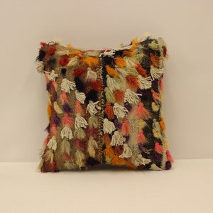 12x12 Funda de almohada Kilim, Funda de almohada Boho Throw, Almohada lumbar turca, Funda de almohada de lana, Funda de almohada Kilim, Funda de almohada decorativa, 4of-419