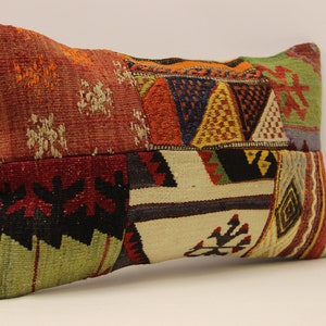Coussin lombaire, coussin de canapé patchwork, 12 x 20 en 30x50 cm, coussin Kilim turc Vintage, housse de coussin maison Housse Boho koef-974