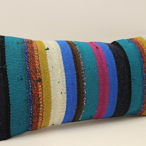 Bohemian Cushion, Wool pillow Sofa Pillow Bed Pillow,  10x20 in Lumbar Pillow Kilim Pillow, Throw Pillow 4yef-643