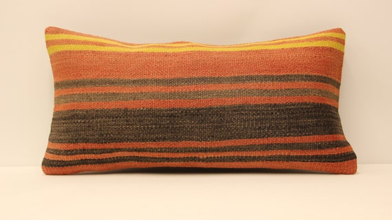 キリム クッションカバー、12 x 24 インチ (30 x 60 cm) ヴィンテージ 