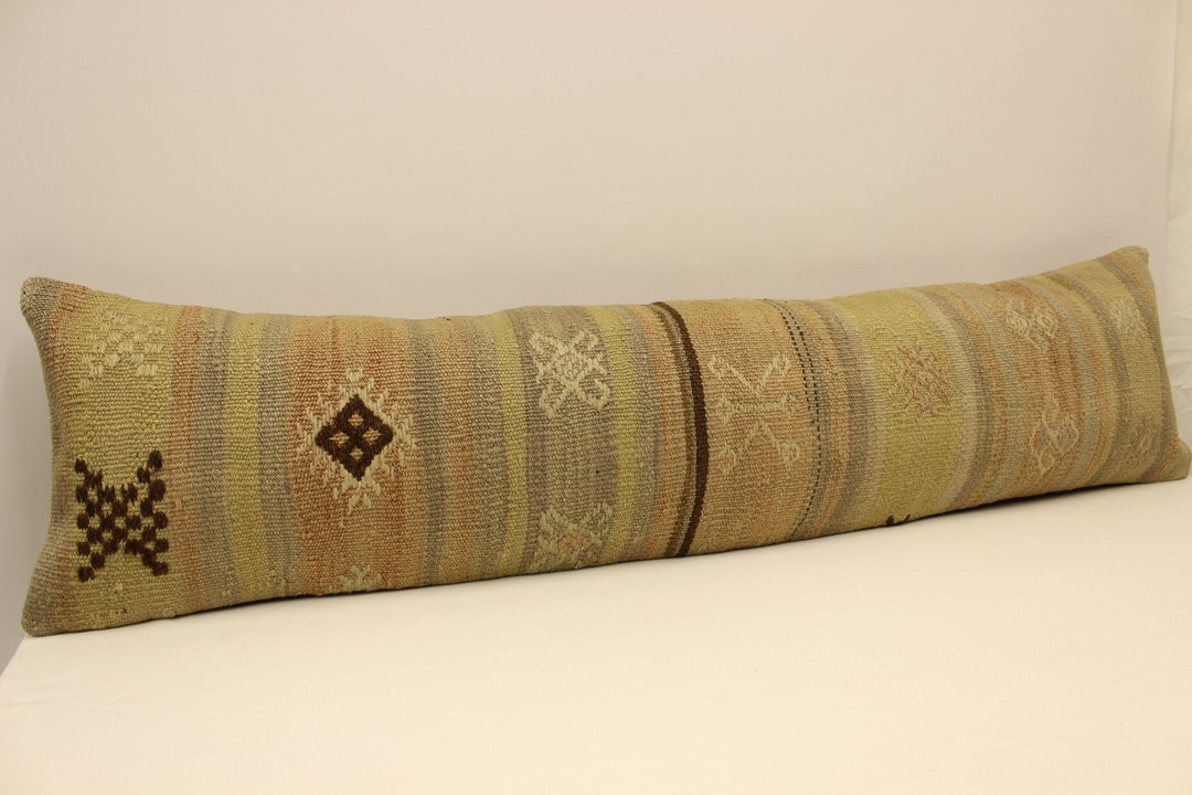 Coussin Long Turc Lombaire 8x48 Pouces – Housse En Laine Et Rembourrage Polyester