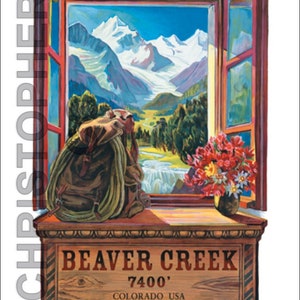 BEAVER CREEK, COLORADO High-Quality Giclee Vintage Poster Print-- Window