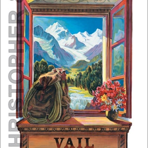 VAIL, COLORADO High-Quality Giclee Vintage Poster Print-WINDOW