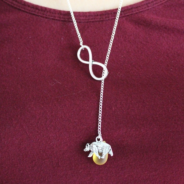 Hufflepuff Inspired Infinity Necklace