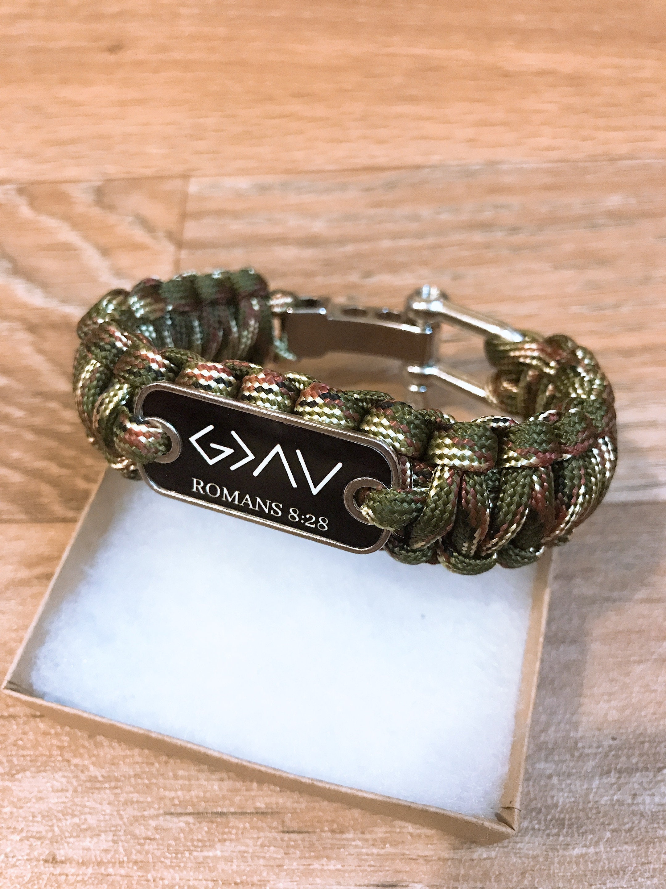 God is greater mens bracelet black mens scripture bracelet Etsy