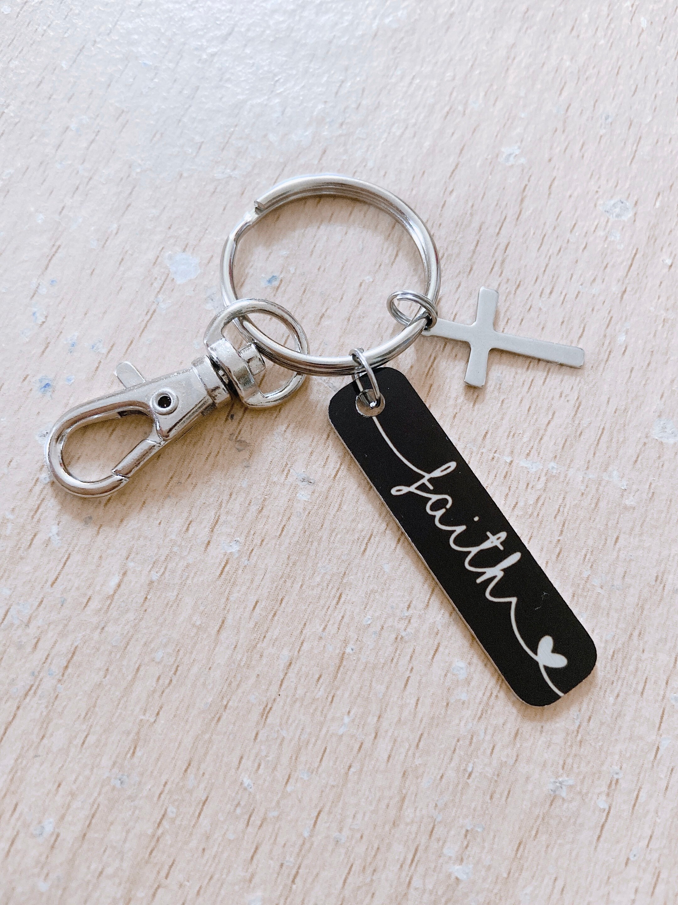 Faith keychain black version faith keyring motivational Etsy