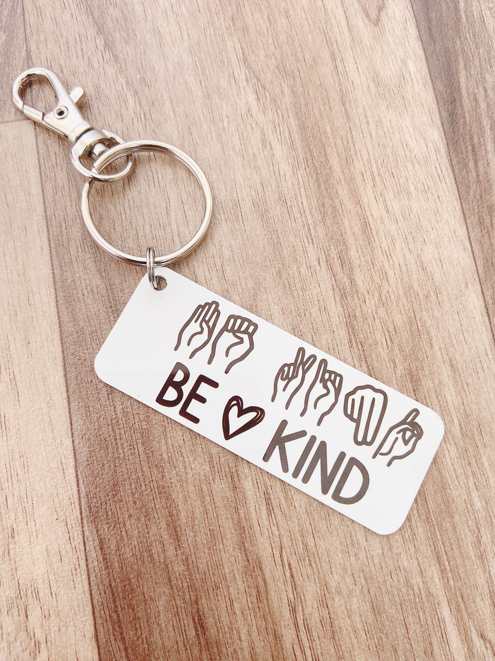 Be Kind Keychain ASL Keychain Be Kind Keyring Sign Language Etsy