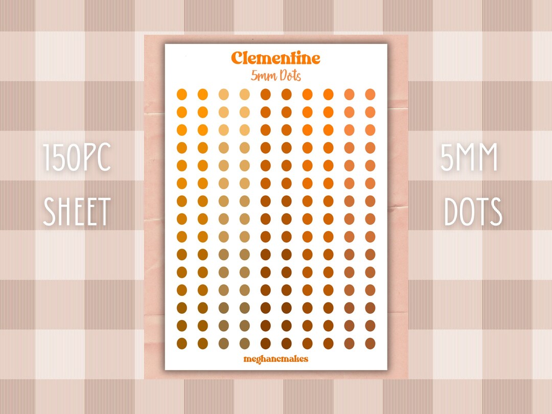 Sticker Sheet Dots 5mm Clementine Planner Stickers Bullet Etsy