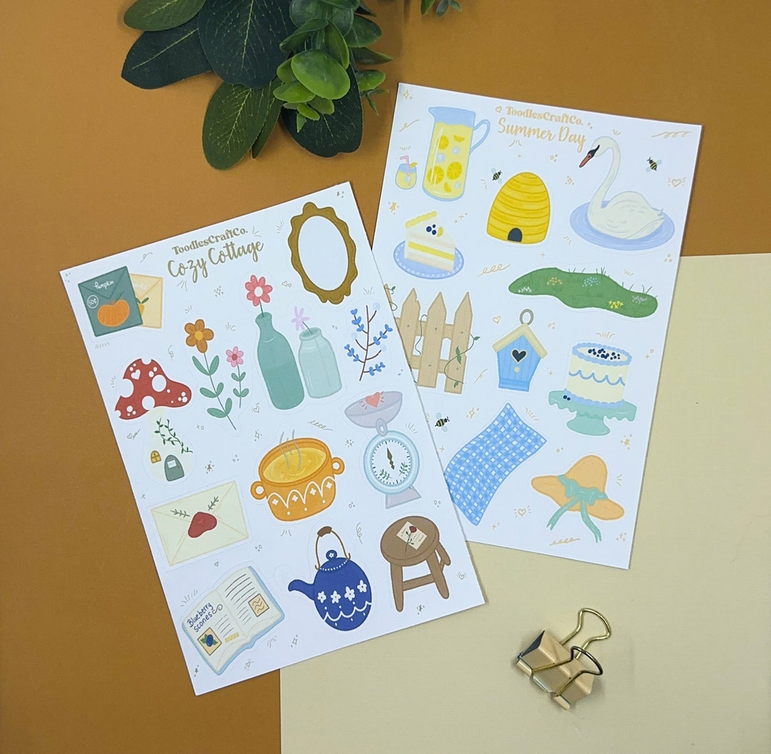 Cute Cottagecore Sticker Pack Scrapbook Stickers - Etsy