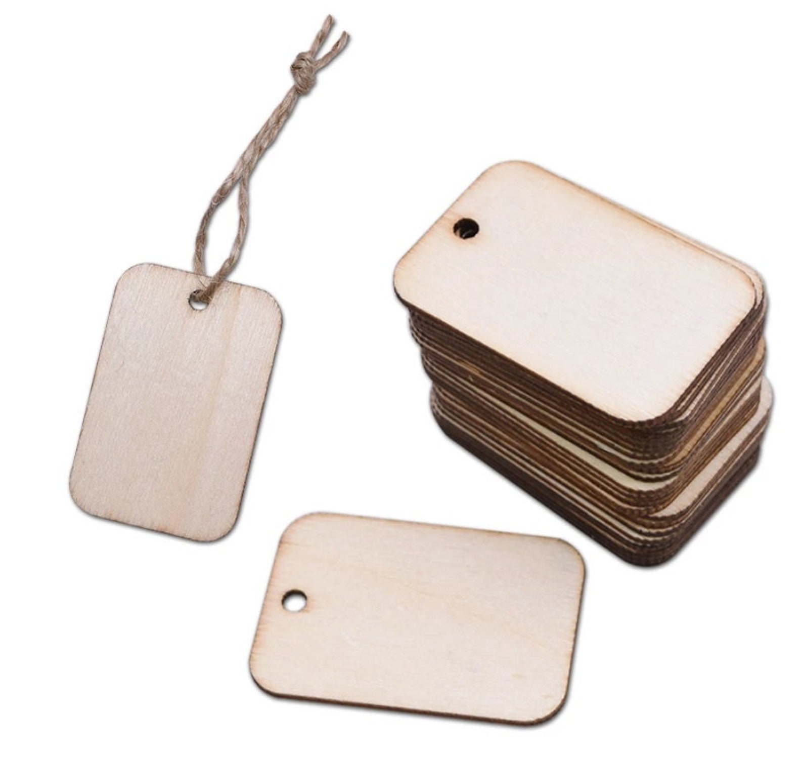 25 Unfinished Wood Tagsgift Tags Blank Wood Tags 3.5cm X Etsy
