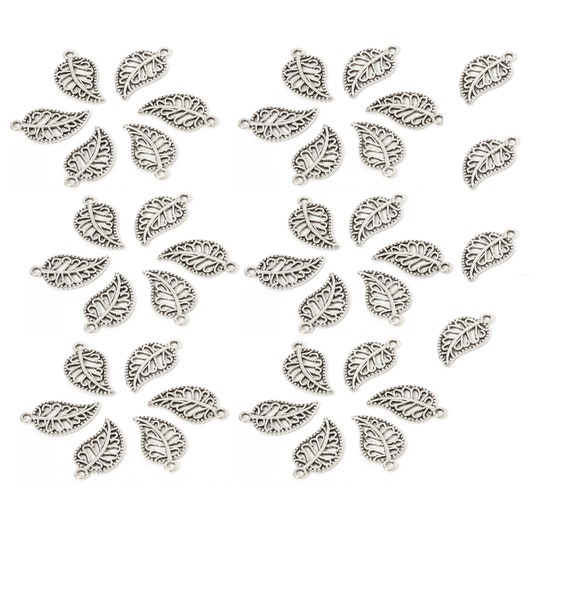 50 Pcs Leaf Charms for Bracelets Charms for Bracelets Etsy