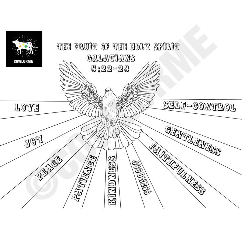 Sunday School Coloring Page The Fruit of The Spirit Galatians | Etsy