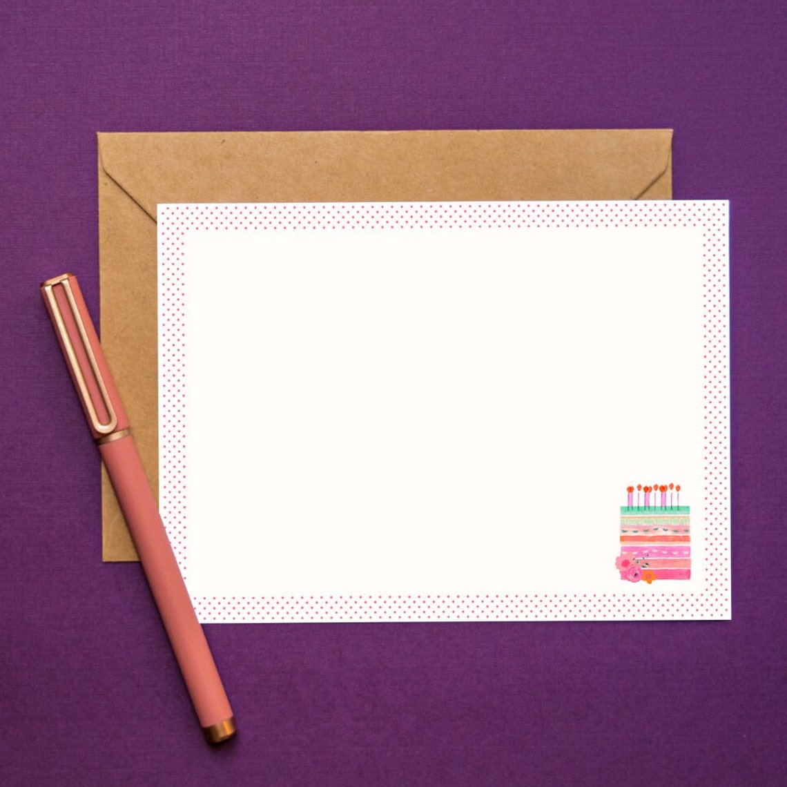 Birthday Cake Card Printable Etsy