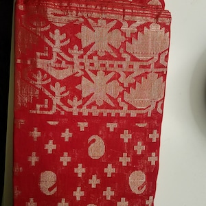 Red Jamdani Saree