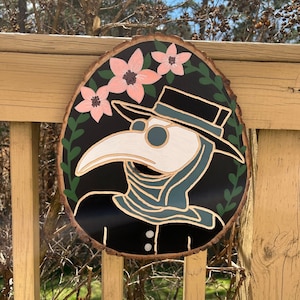 Plague Doctor Wooden Round