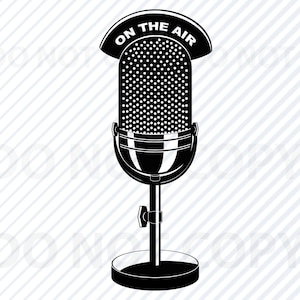 Microfoon SVG-bestand - Mic Vector afbeeldingen Clipart - DXF-bestanden voor silhouet - Eps, microfoon Png Stencil Clip Art dj podcast mic