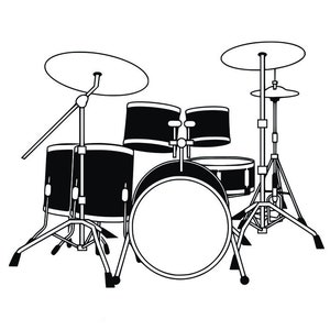 Vector Images Drum Set SVG Silhouette -Clipart - Cutting Files SVG Image - Music Silhouettes - Eps, Png ,Dxf  - Clip Art