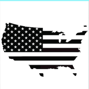 American Flag SVG Silhouette -Vector Images Clipart - Cutting Files SVG Image - America Silhouettes - Eps, Png ,Dxf  - Clip Art